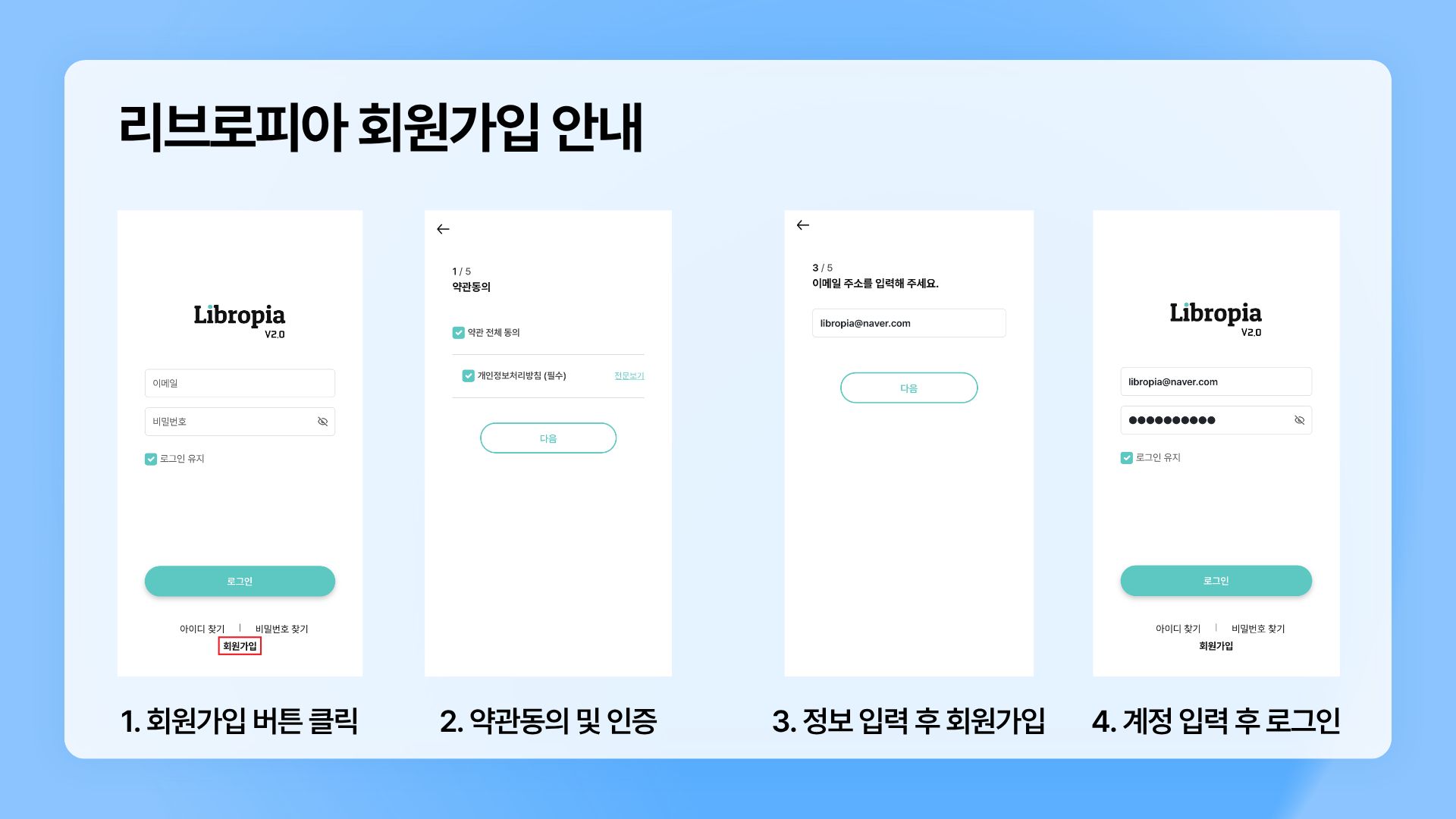 리브로피아 회원가입 안내